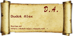 Dudok Alex névjegykártya
