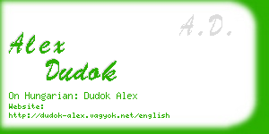 alex dudok business card